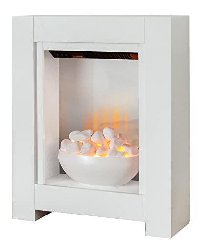 Adam Monet White Electric Fireplace with Wood Effect