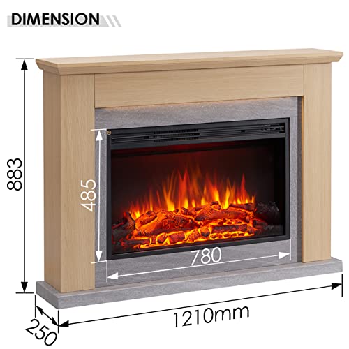FLAMME Ingleton 48" Fireplace with 2kW Heater