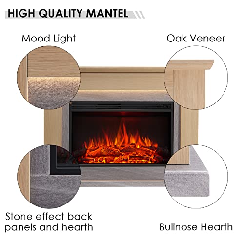 FLAMME Ingleton 48" Fireplace with 2kW Heater