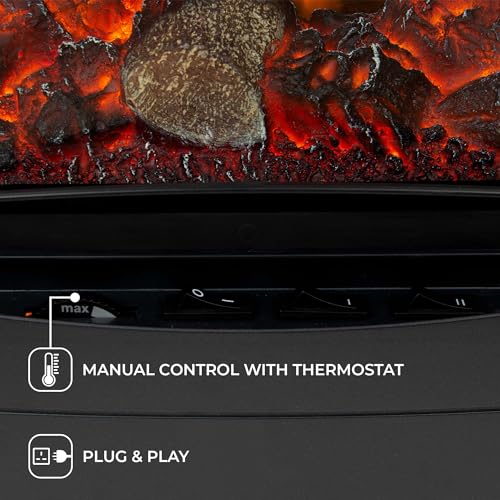 Adam Chester Electric Fireplace Stove - Black & Oak, 39