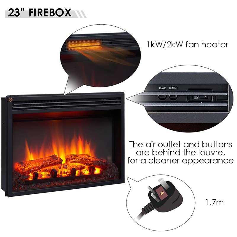 Evora 39'' Electric Fireplace Heater - Multiple Colors