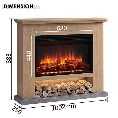 Beadell 39" Electric Fireplace Suite with Heater