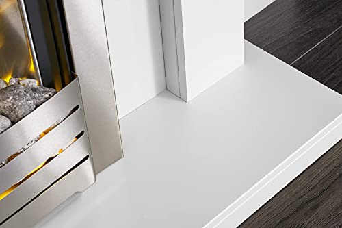 Pure White Adam Sutton Fireplace with Brushed Steel Fire