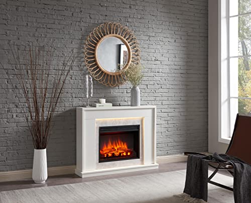 Ecula 43'' White Fireplace with 2kW Heater