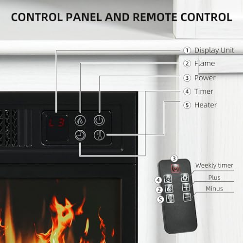 YITAHOME Moderne Elektrische Kamin mit LED-Flamme