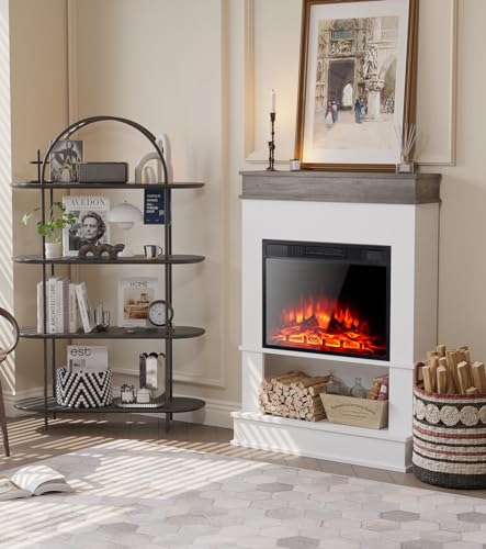 M.C.Haus Electric Fireplace with Open Shelf