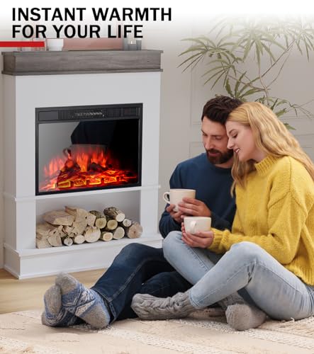 M.C.Haus Electric Fireplace with Open Shelf