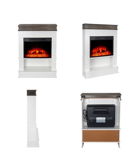M.C.Haus Electric Fireplace with Open Shelf