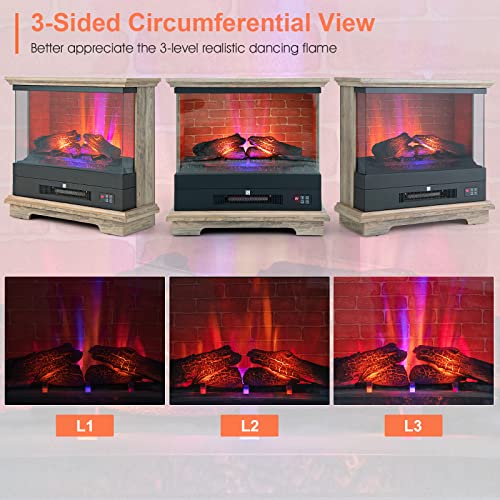 COSTWAY 27” Electric Fireplace with Remote Control