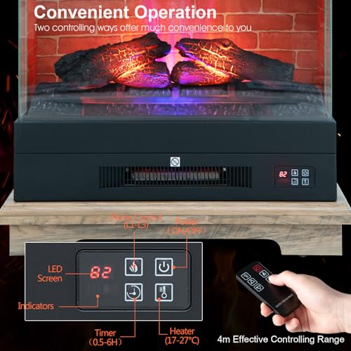 COSTWAY 27” Electric Fireplace with Remote Control