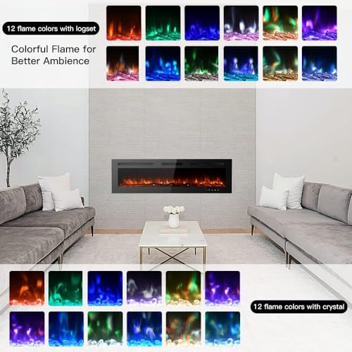 M.C.Haus Ultra-Thin Electric Fireplace with Touch Control