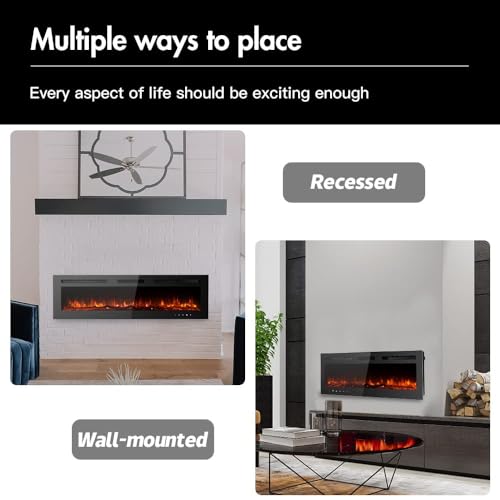M.C.Haus Ultra-Thin Electric Fireplace with Touch Control