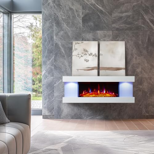 FLAMEKO Atacama 44" Wall Mounted Fireplace with Remote