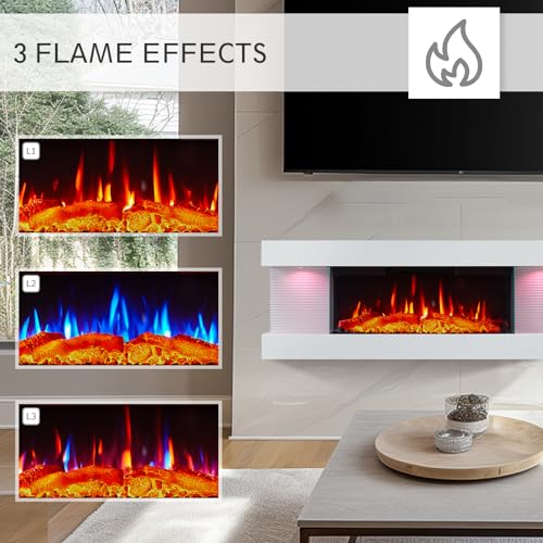 FLAMEKO Atacama 44" Wall Mounted Fireplace with Remote
