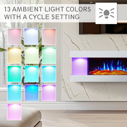 FLAMEKO Atacama 44" Wall Mounted Fireplace with Remote
