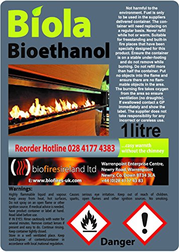 Bioethanol Fuel for Smokeless Fireplaces & Stoves