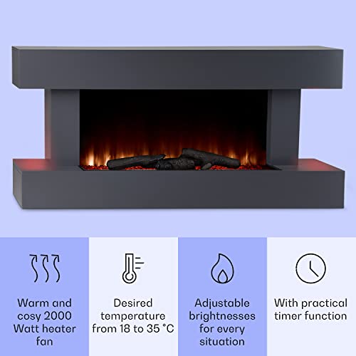Klarstein 2000W Electric Fireplace with Remote Control