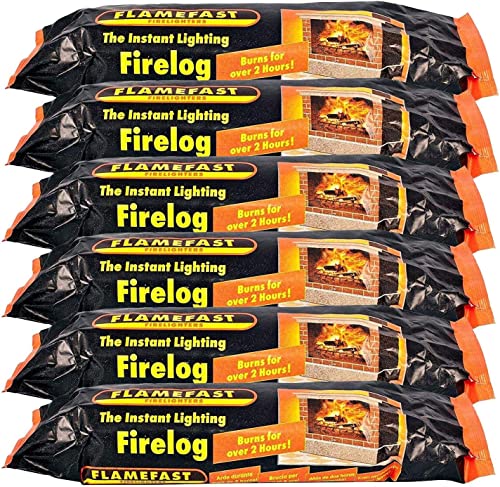 Instant Smoke-Free Firelogs for Outdoor Fireplaces - 12 Pack