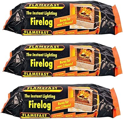 Instant Smoke-Free Firelogs for Outdoor Fireplaces - 12 Pack