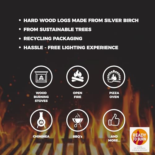 Kiln-Dried Birch Hardwood Logs for Fireplaces