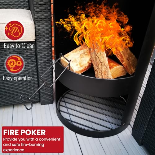 Samuel ALEXANDER 140cm Outdoor Chiminea with Cover