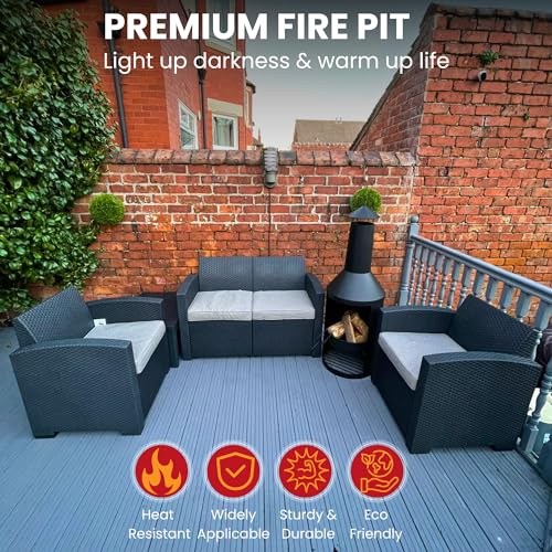 Samuel ALEXANDER 140cm Outdoor Chiminea with Cover