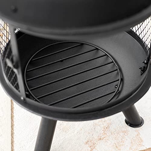 Harrier Steel Chiminea Fire Pit for Outdoor Use