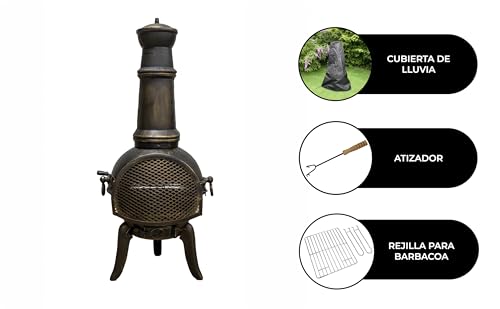 Outdoor Cast Iron Fire Pit with BBQ Grill
