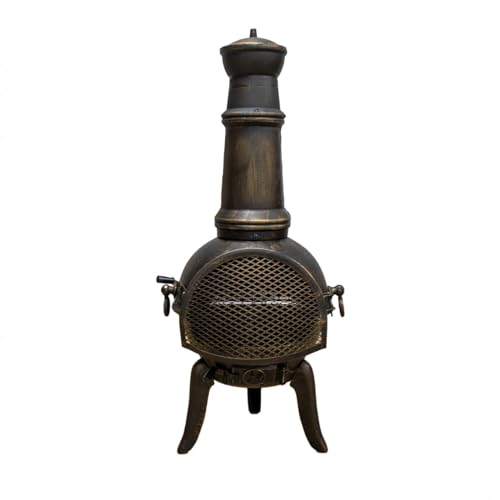 Outdoor Cast Iron Fire Pit with BBQ Grill