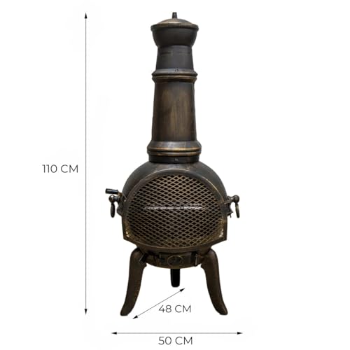 Outdoor Cast Iron Fire Pit with BBQ Grill