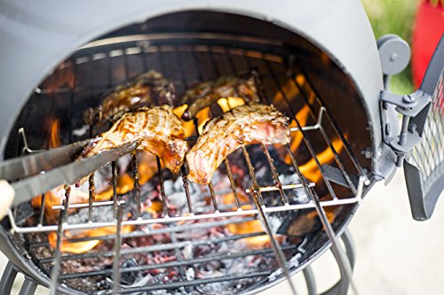 La Hacienda XL Murcia Black Steel Chiminea with Grill