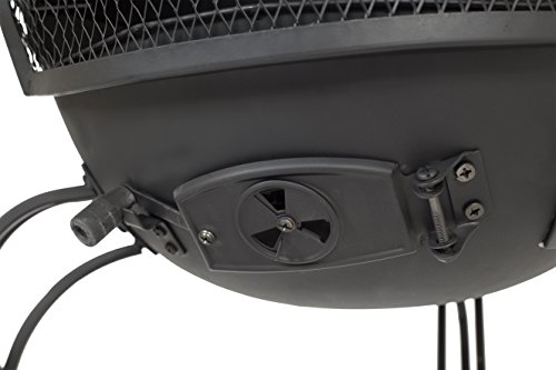 La Hacienda XL Murcia Black Steel Chiminea with Grill