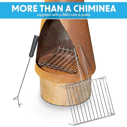 Dellonda Outdoor Conical Chiminea Fire Pit Heater