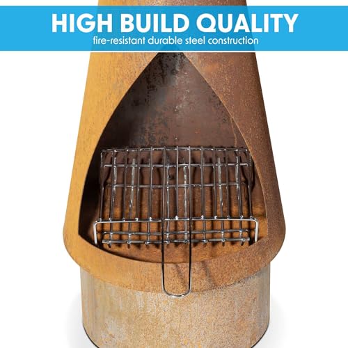 Dellonda Outdoor Conical Chiminea Fire Pit Heater