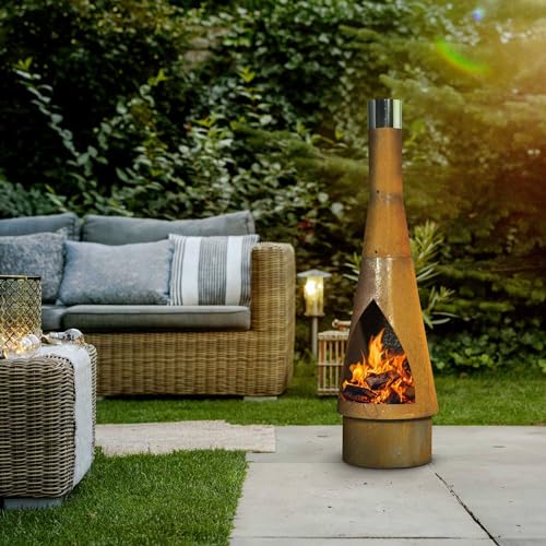 Dellonda Outdoor Conical Chiminea Fire Pit Heater