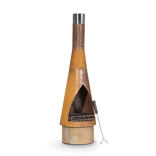 Dellonda Outdoor Conical Chiminea Fire Pit Heater