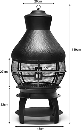 COSTWAY Outdoor Fire Pit with Charcoal Grill
