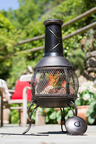 La Hacienda Leon Bronze Effect Patio Chiminea Heater