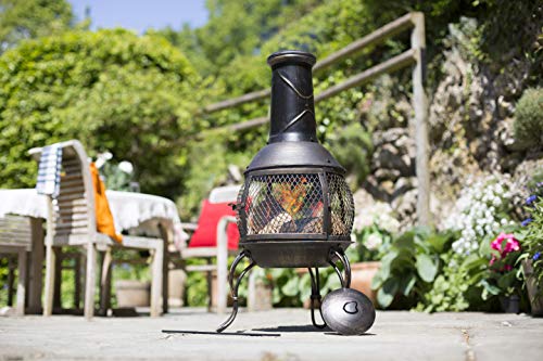 La Hacienda Leon Bronze Effect Patio Chiminea Heater