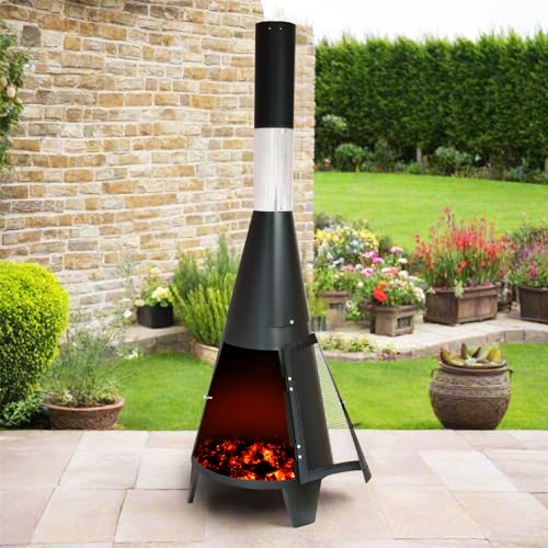 KCT Modern Chiminea - Outdoor Fire Pit Set