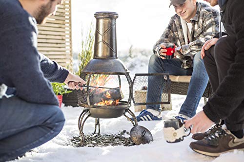 La Hacienda Leon Bronze Effect Patio Chiminea Heater