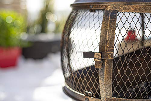 La Hacienda Leon Bronze Effect Patio Chiminea Heater
