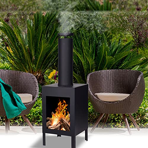 Rammento Outdoor Steel Fireplace – 100cm Tall