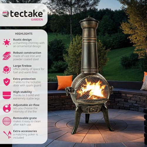 TecTake Cast Iron Patio Stove with Removable Grill