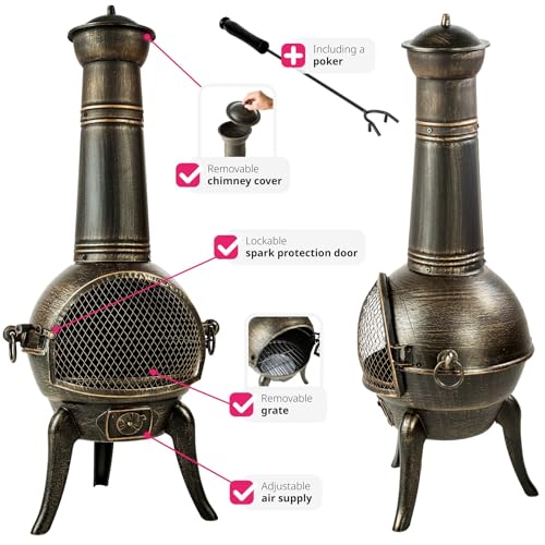 TecTake Cast Iron Patio Stove with Removable Grill