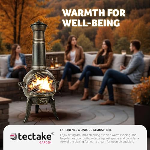 TecTake Cast Iron Patio Stove with Removable Grill