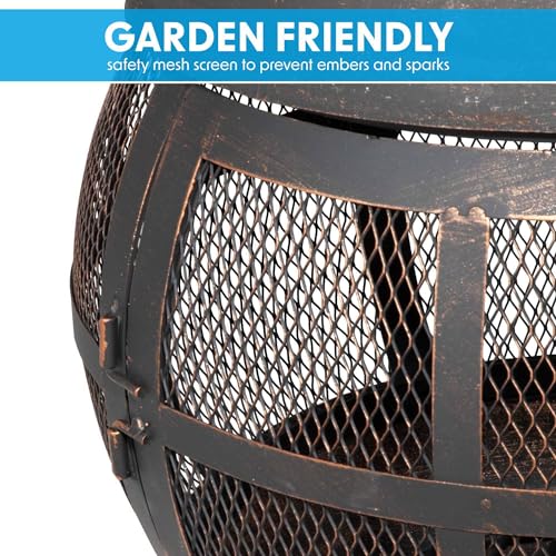 Dellonda Deluxe 360° Outdoor Chiminea & Fire Pit