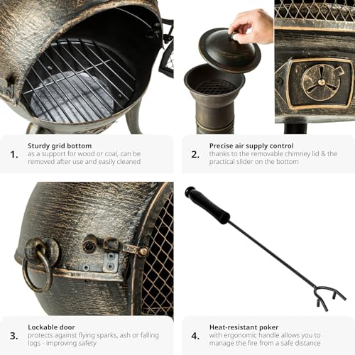 TecTake Cast Iron Patio Stove with Removable Grill