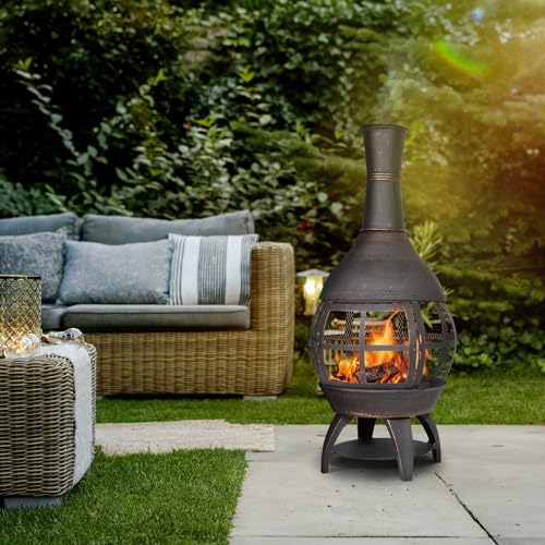 Dellonda Deluxe 360° Outdoor Chiminea & Fire Pit
