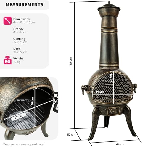 TecTake Cast Iron Patio Stove with Removable Grill